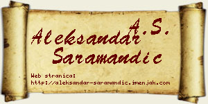Aleksandar Saramandić vizit kartica